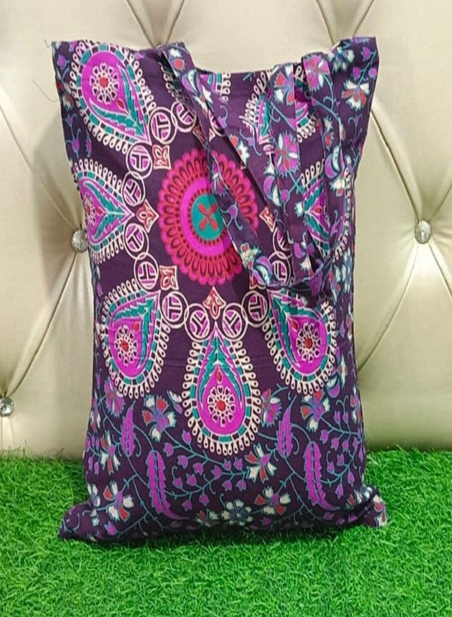 POSHMANDALA Women Reusable Shopping Grocery Classic Tote Bag with Pocket Shoulder Canvas Handbag Travel Bag Multi-Purpose Size 14X16 Inches - Image 3