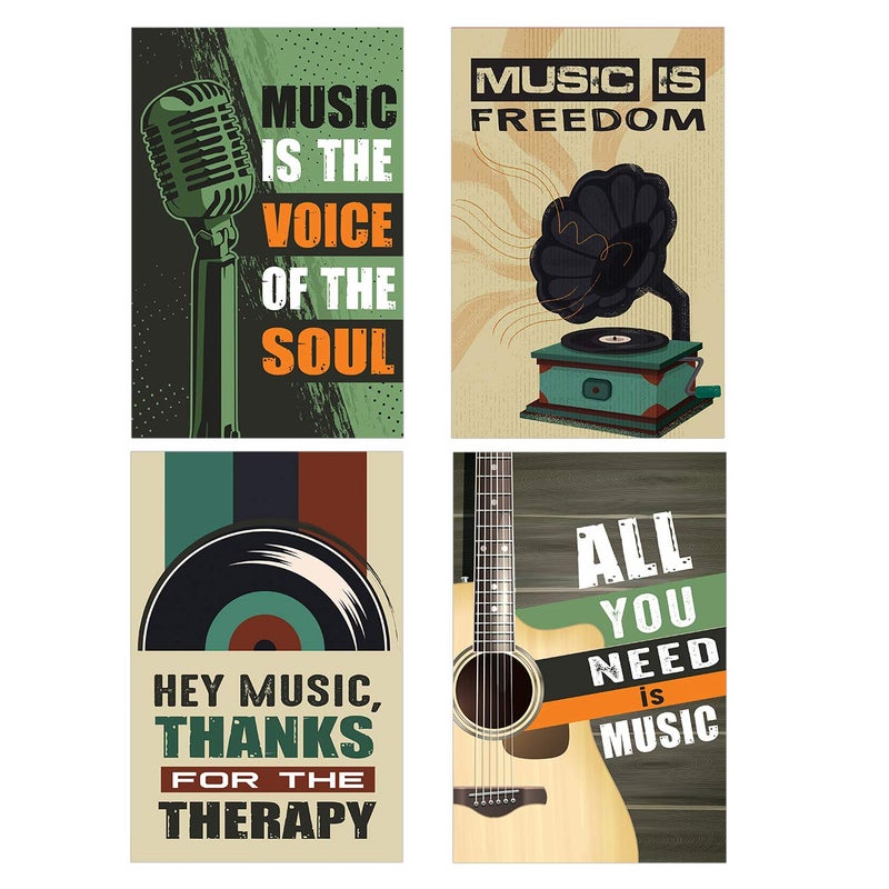 Chaka Chaundh Chaka Chaundh Music Posters for Room Set of 4 Best music posters Vintage Music Poster Music Band Posters for Wall Music Artist Posters 18 inches X 12 Inches Vintage Olive Green