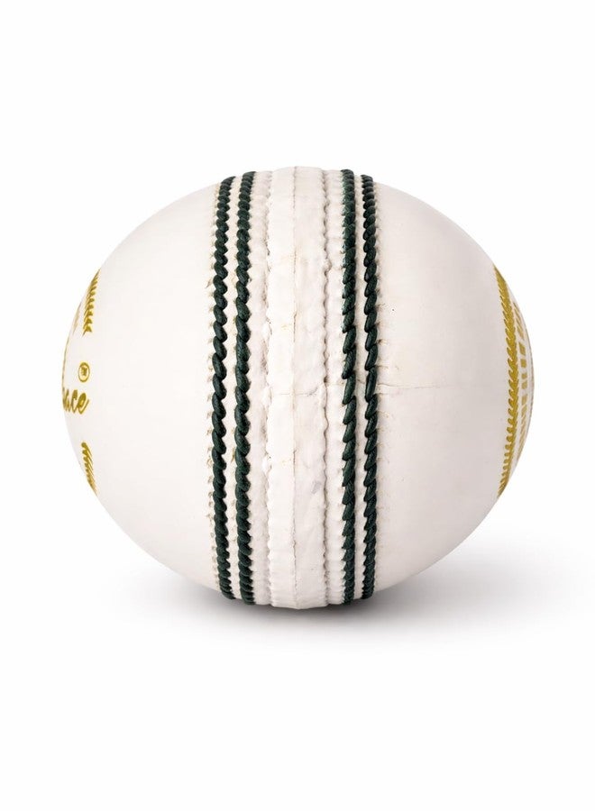 KHELSPACE KS-50 White Leather Cricket Ball | Premium Hand-Stitched | Match & Practice Ball for Swing & Seam | Professional Club, Academy & Tournament Use| Pack of 1 - Image 2
