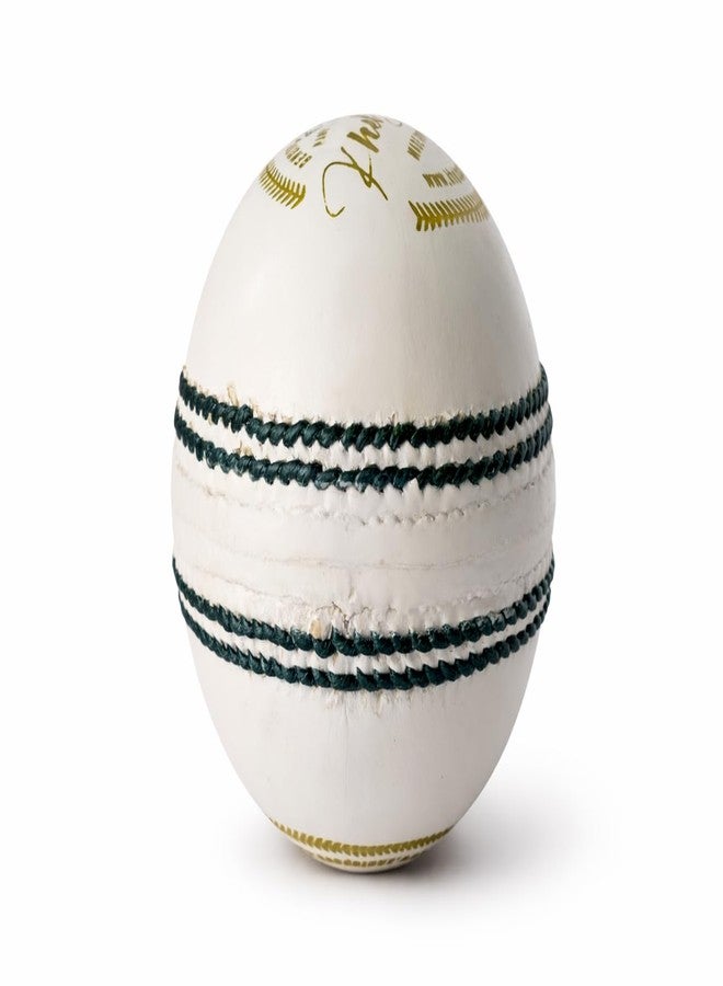 KHELSPACE KS-50 White Leather Cricket Ball | Premium Hand-Stitched | Match & Practice Ball for Swing & Seam | Professional Club, Academy & Tournament Use| Pack of 1 - Image 4