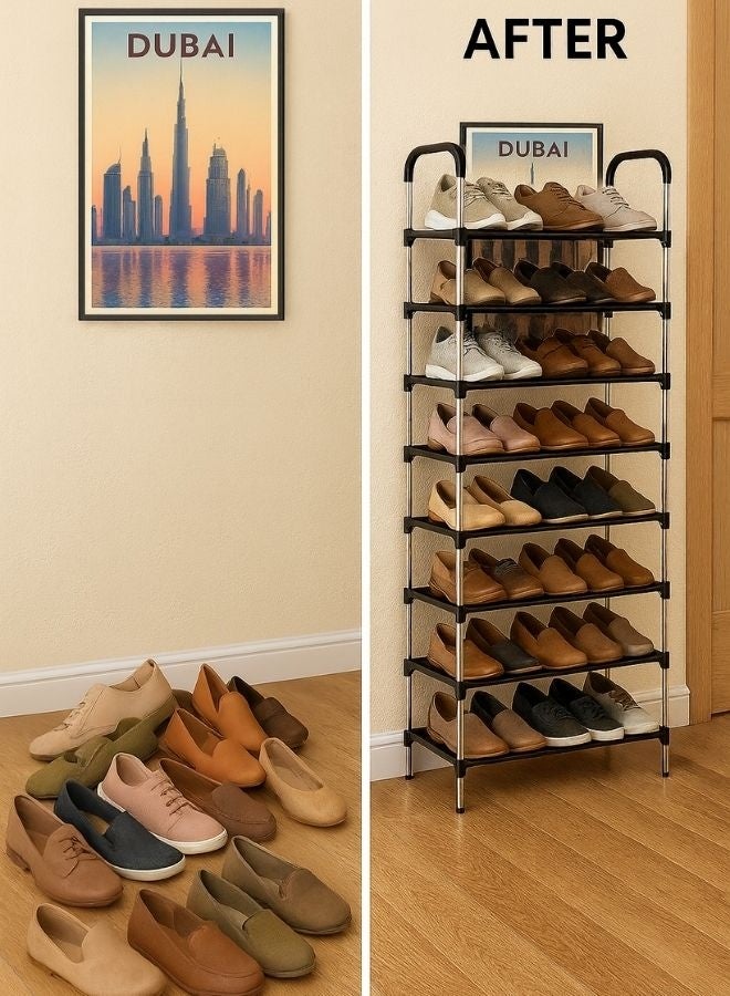 RACK STORE Shoe Rack Premium Stainless Steel Rack 8 Layer Shoe Rack - Image 5