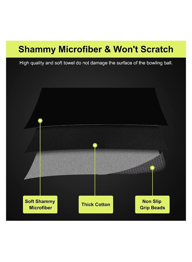 Generic (3-Pack) Microfiber Bowling Ball Towel - 10 Inches x 8 Inches Premium Quality Bowling Ball Shammy Pad with Easy-Grip Dots - Clean Bowling Ball from Dirt and Oil to Improve Grip and Precision - Image 3