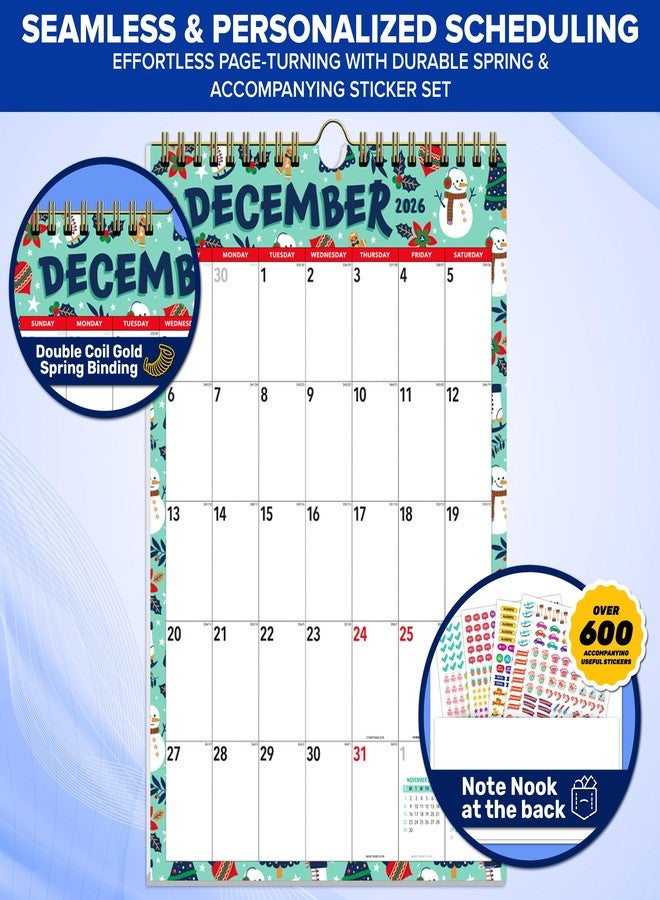 Decorably 18 Months Colorful Academic Small Calendar 2025 July 2025 to December 2026, 5.5x8.5in Spring-Bound Small Wall Calendar with Inspirational Quotes for Office and Home - Image 5