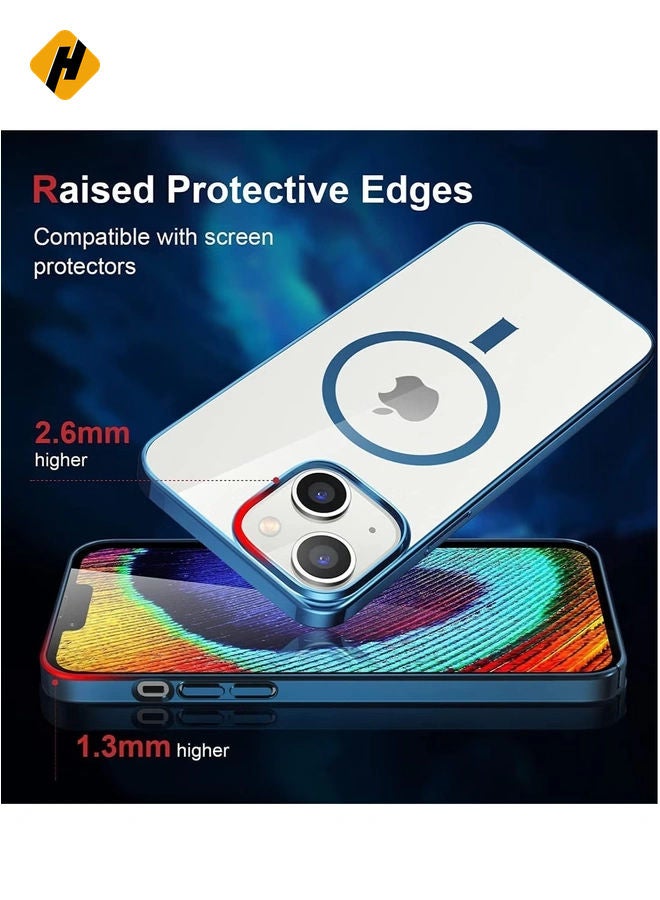 Built-in Magnet Clear Case for iPhone 14, Compatible with Mag-safe Accessories, Slim Thin PC Durable Case Support Wireless Char-ging (iPhone 14, Black)  - Image 3