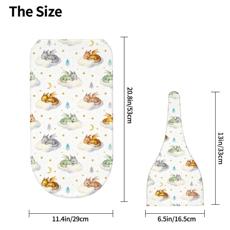 Sozzjile Cute Dragon Print Swaddle Blanket with Beanie Set, Cloud Moon Star Dragons Egg Swaddle Sack Newborn Sleeping Sacks for Girls Boys - Image 4