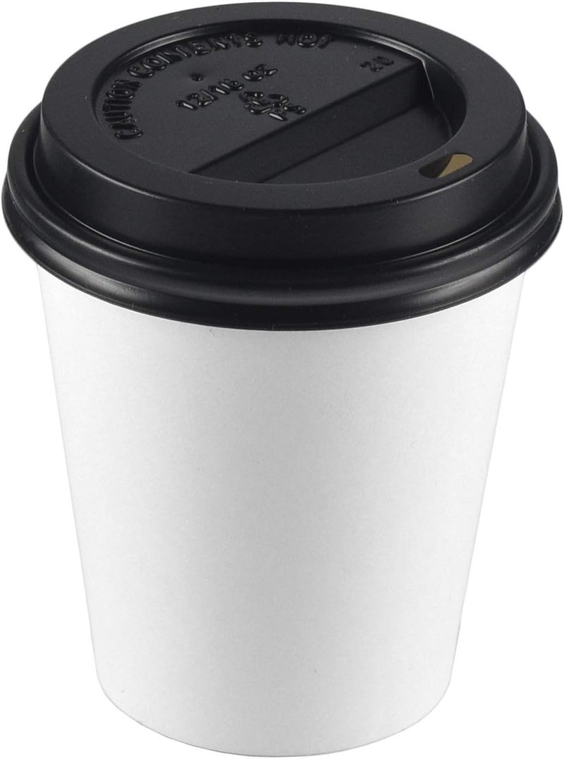 NYHI 100 Pack 10 oz White Paper Disposable Coffee Cups with Lids Hot Cold Beverage Drinking Cup for Water Juice Espresso Tea Ideal for Water Coolers Party - Image 3