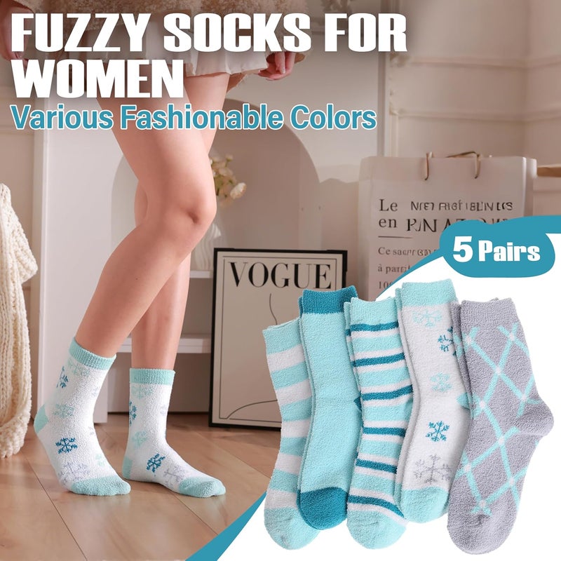ANTSANG Fuzzy Socks for Women, Fluffy Warm Soft Slipper Socks for Winter & Home, Ideal for Teen Girls - Image 2