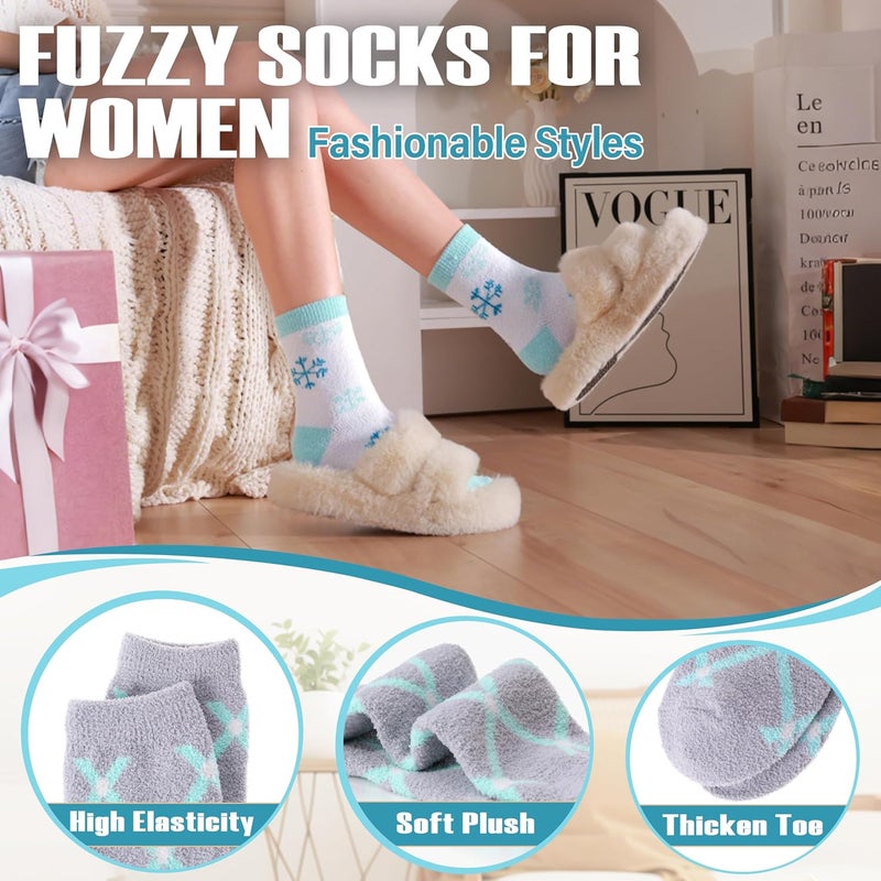 ANTSANG Fuzzy Socks for Women, Fluffy Warm Soft Slipper Socks for Winter & Home, Ideal for Teen Girls - Image 4