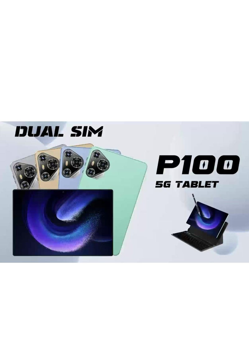 تابلت P100 بشاشة 10.1 بوصة، يعمل بنظام أندرويد 13، مع شبكة واي فاي 5G وشريحتي اتصال، وذاكرة وصول عشوائي (RAM) سعة 8 جيجابايت، وذاكرة قراءة فقط (ROM) سعة 512 جيجابايت، وبطارية عالية السعة 8000 مللي أمبير/ساعة، ولوحة مفاتيح وماوس لاسلكيين، باللون الأزرق