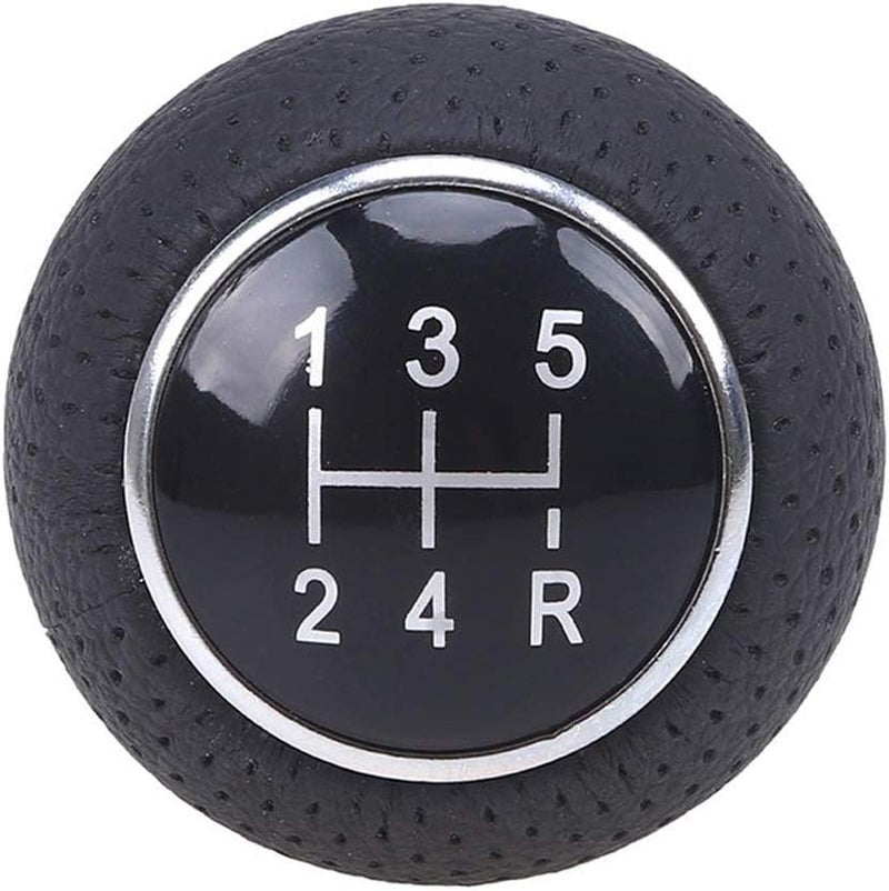 WANCAR Universal Aluminum Manual Car Gear Shift Knob 5 Speed Leather Shifter Lever Black - Image 4
