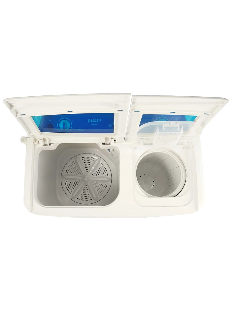 passap - half-automatic washing Machine, with two tubs, 10 kg Capacity, 2 programs, Waterproof control panel, WMH10 - Image 1