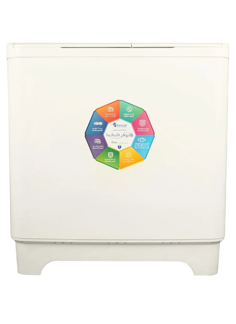 passap - half-automatic washing Machine, with two tubs, 10 kg Capacity, 2 programs, Waterproof control panel, WMH10 - Image 1