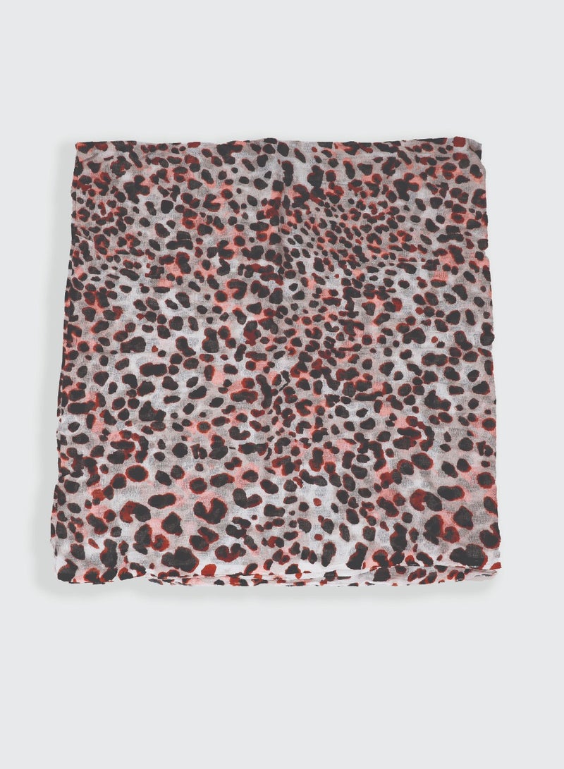 AMICA Abstract Printed Hijab Soft Natural Fiber Scarf for Women-Leopard - Image 3