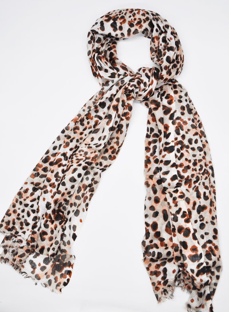 AMICA Abstract Printed Hijab Soft Natural Fiber Scarf for Women-Leopard - Image 2