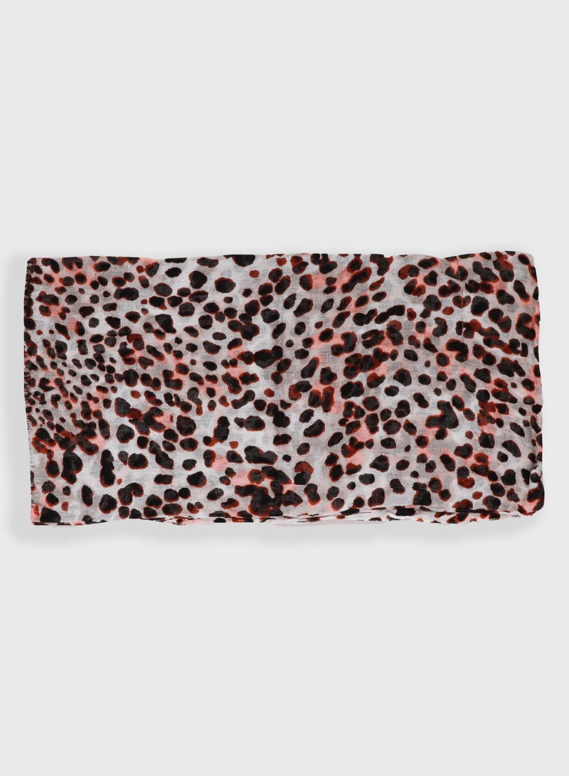 AMICA Abstract Printed Hijab Soft Natural Fiber Scarf for Women-Leopard - Image 4