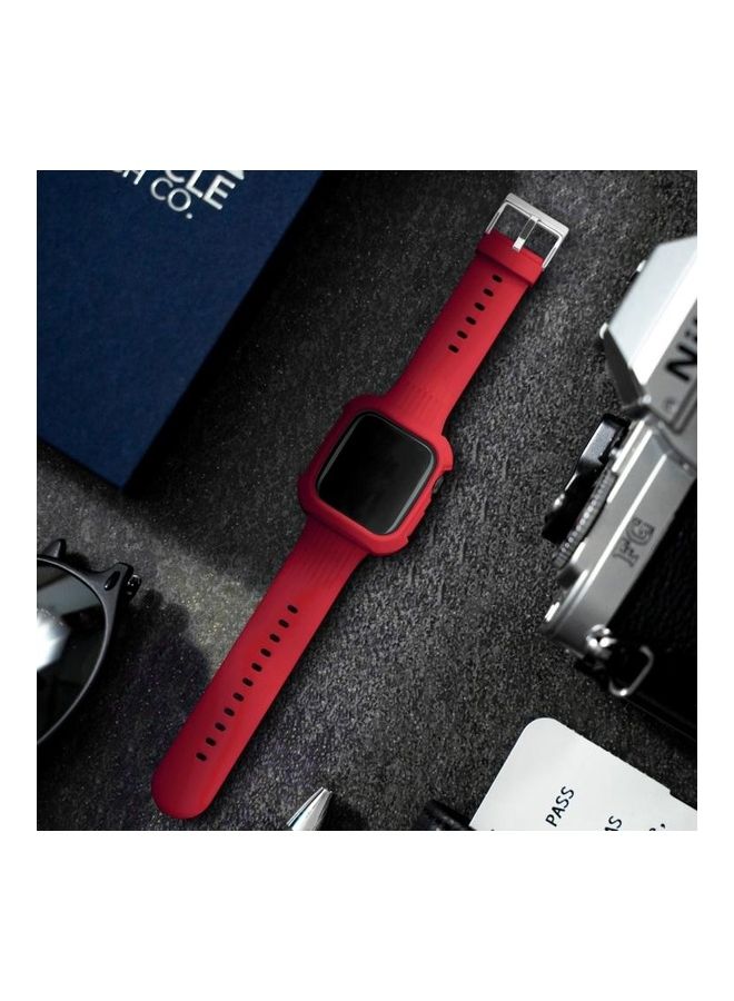 NIBEMINENT Replacement Watchbands For Apple Watch Series 7 41mm/6 & Se 5 4 40mm/3 2 1 38mm Red  - Image 5