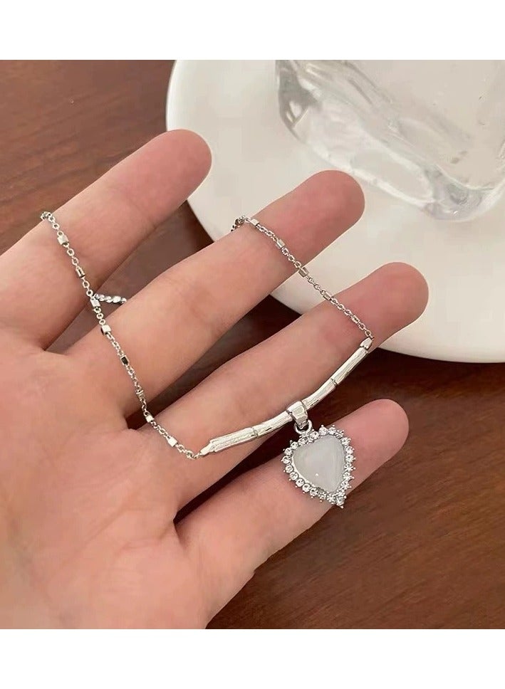 Goolsky Sweet & Edgy Heart Necklace for Women – Dainty Zircon Pendant, Y2K Luxury Aesthetic, Trendy Layered Choker for Summer  - Image 2