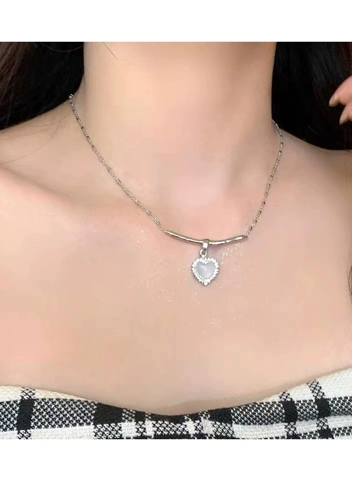 Goolsky Sweet & Edgy Heart Necklace for Women – Dainty Zircon Pendant, Y2K Luxury Aesthetic, Trendy Layered Choker for Summer  - Image 5