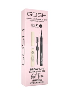 gosh Brow Lift Lamination Gel 001 Transparent + Free Intense Eye Liner Pen 01 Black  - Image 1
