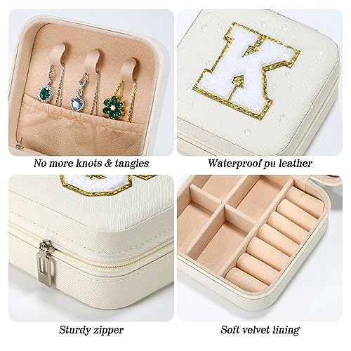 Parima Stocking Stuffers Gifts for Teenage Girls - Christmas Gifts for Grandkids, 3 4 5 6 7 8 9 10 11 12 13 14 Year Old Girl Gifts, Gift for Women Travel Jewelry Case Jewelry Box | Letter A, White - Image 4