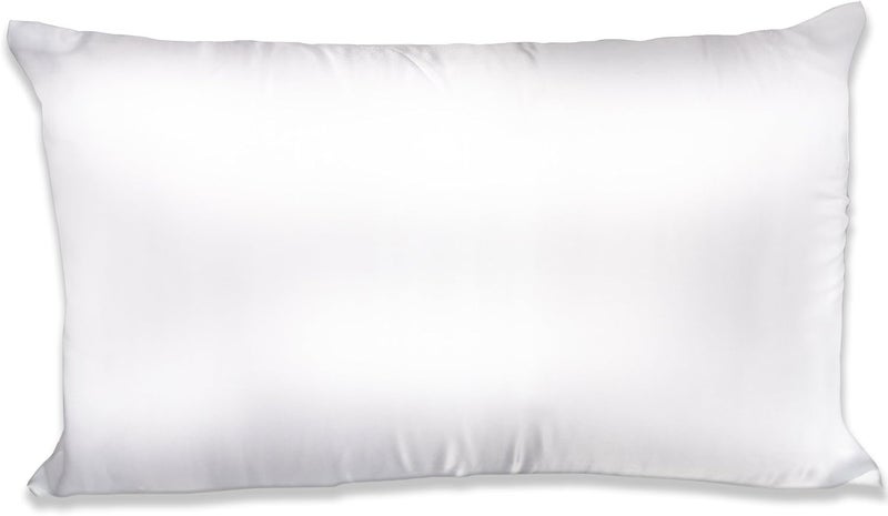 Satin Pillowcase, Charmeuse Satin Pillowcase, Hypoallergenic Pillowcase, Queen Size- White Pillowcase