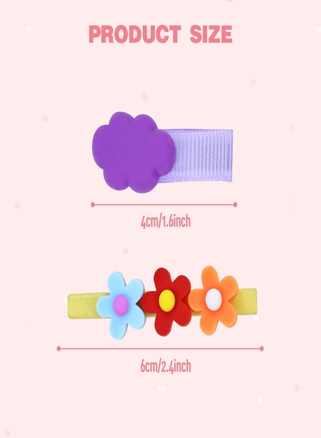 Dizila 22 Pieces Cute Cartoon Fruit Flower Ice Cream Bow Hair Clips Barrettes in Candy Color Hair Accessories for Baby Girls Infants Toddlers Kids Little Girls (Orange) - Image 2