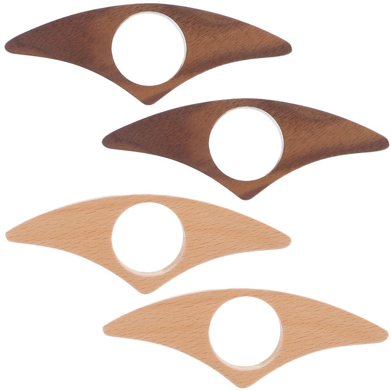 Wooden Thumb Book Page Holder Set 4pcs Beech and Black Walnut Handmade Book Clip Reading Bookmarks - Image 2