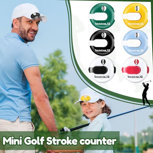 Frienda 6 Pieces Golf Stroke Counter Clicker Mini Golf Score Counter Simple Attachment Scorekeeper up to 12 Shots Score with One Touch Reset Clip(Multicolor) - Image 4