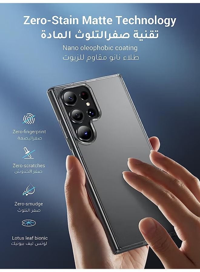 vesus Galaxy S23 Ultra Clear Case (6.8 inch), Zero-Fingerprints Anti-scratch Matte Back Cover, Slim and Soft TPU Protector, Full Coverage Drop Protection - Clear - Image 2