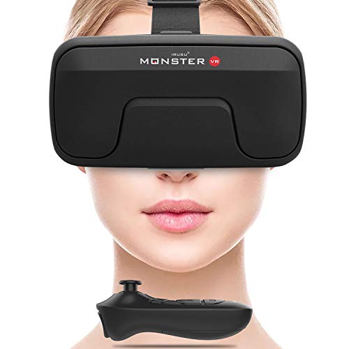 Irusu Monster VR Headset for Mobiles - Virtual Reality Glasses with 40 MM HD Lens,Built in Touch Button and Controller for Learning | Gaming | Watching Movies | Virtual Experiences - Image 1