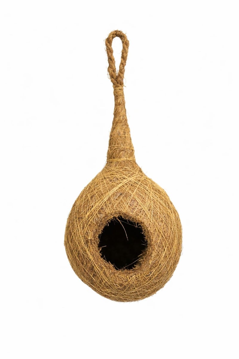 Omiyage Handcrafted Jute Bird Nest for Cages, breeding, Wild Birds - Cozy Haven for All Medium,Small Birds Like Sparrows, Finches & Java Sparrows (1 Nest) - Image 4