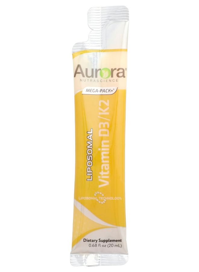 Aurora Nutrascience Liposomal Vitamin D3/K2 10 Packets 0.68 fl oz (20 ml) Each - Image 2