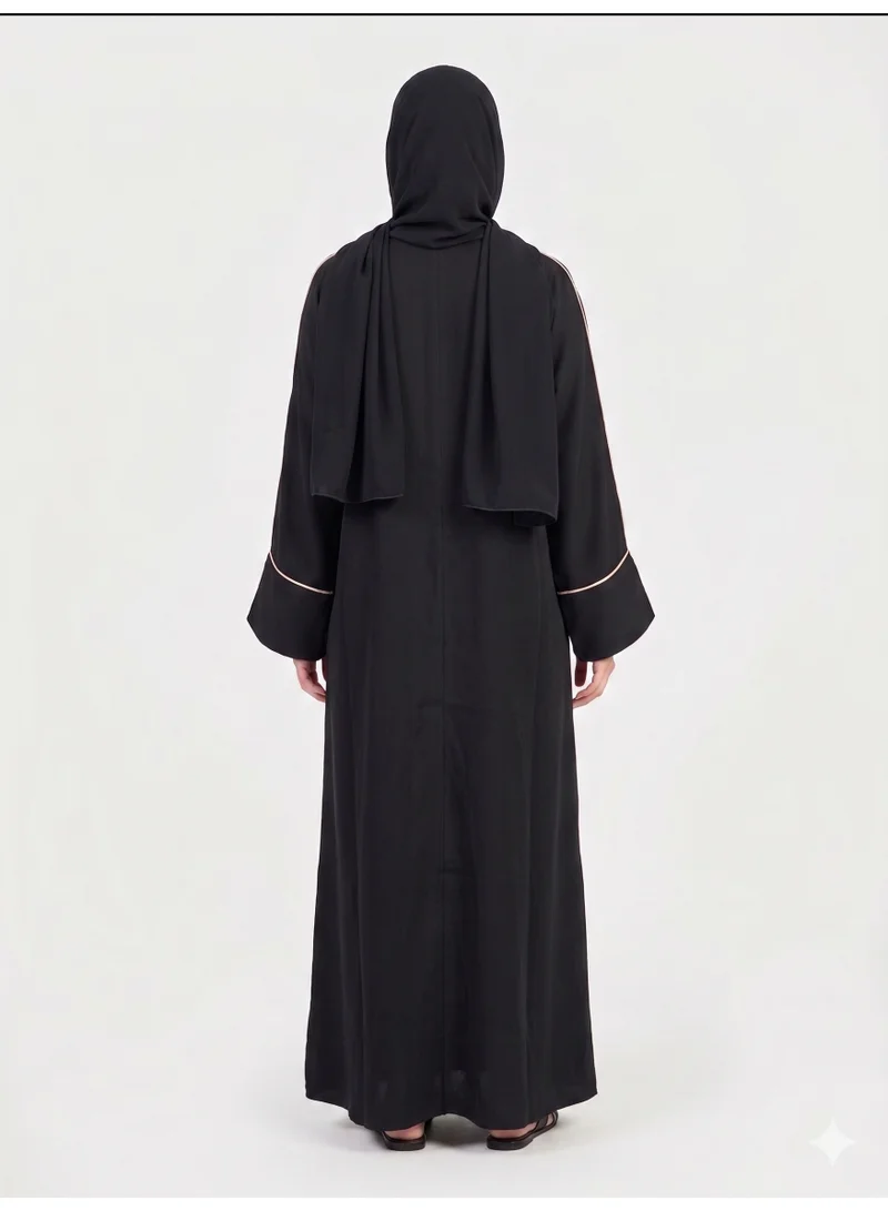 عباءات ريم Mock Layered Sleeve Abaya with Matching Sheila