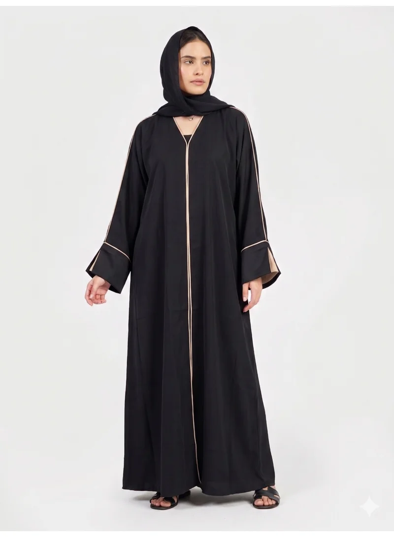 عباءات ريم Mock Layered Sleeve Abaya with Matching Sheila