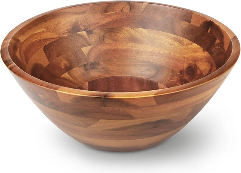 AIDEA Acacia Wood Serving Bowl for Fruits or Salads, 11" Diameter x 4.5" Height, Wooden Single Salad Bowl - Image 1