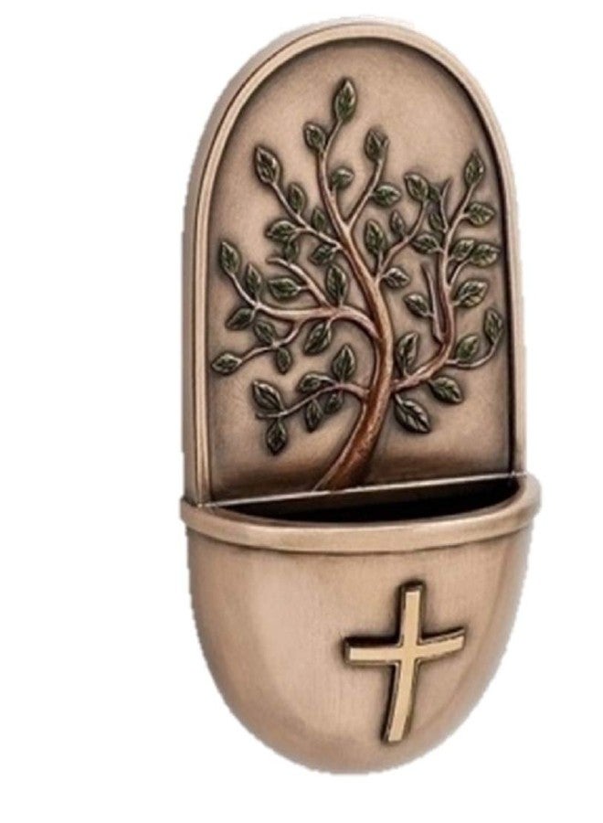 Roman Inc. 6"H Holy Water Font Tree of Life Bronze Wall Font