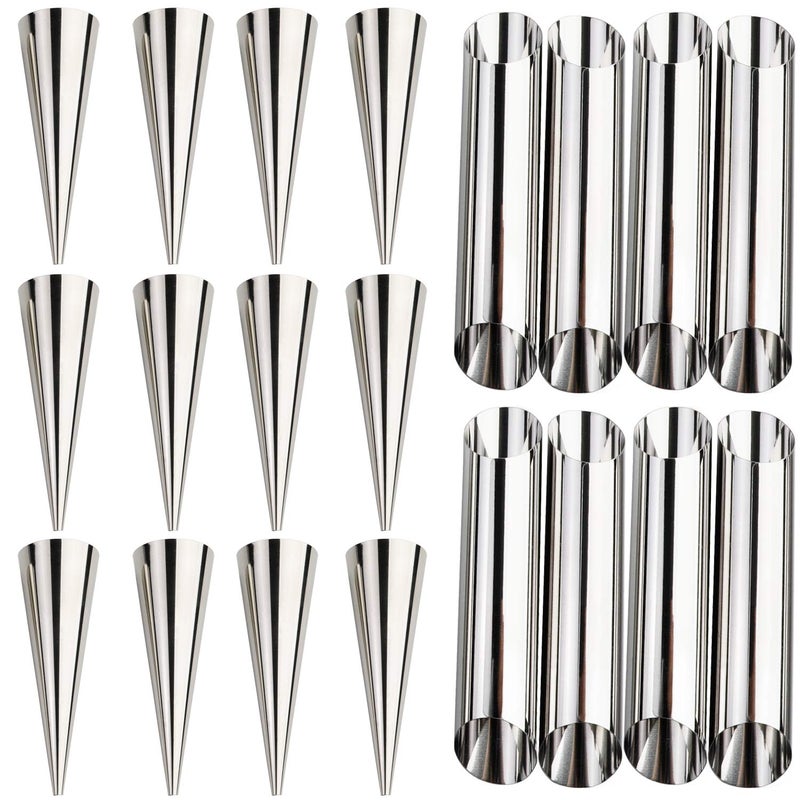 Humber Living Cream Horn Molds Stainless Steel Cone Tubular Shaped Mold for Cannoli Tubes Croissant cream cone