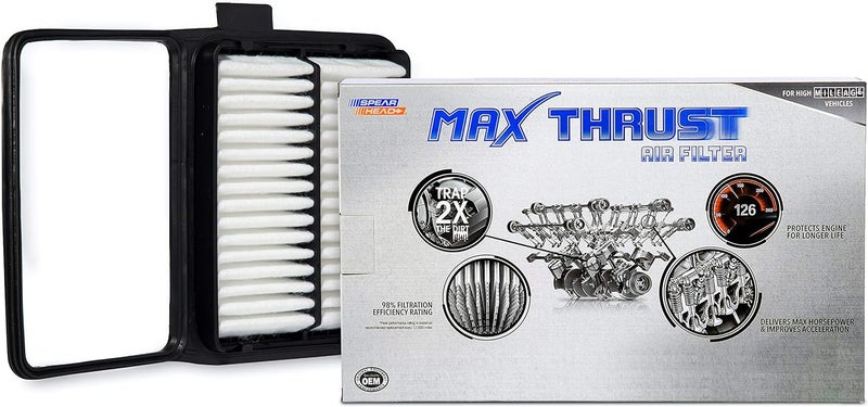 SPEARHEAD MPG Defense Max Thrust Engine Air Filter For All Mileage Vehicles, Fits Like OEM, Restores MPG & Acceleration (MT-159) - Image 1