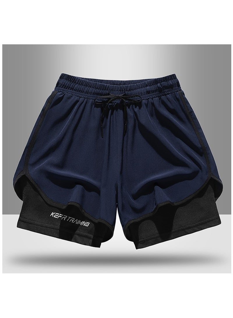 Men's Summer Quick Drying Fitness Running Solid Color Shorts  - Image 1