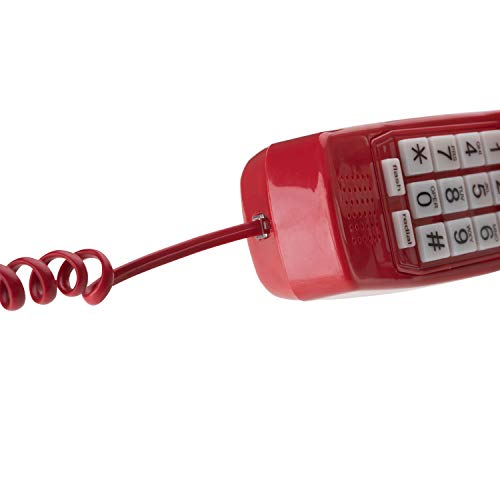 iSoHo Phones: Telephone Cord Handset Curly - Phone Color Crimson Red 25ft Long - Works on virtually All Trimline Style Phones and Princess Type Telephones - Landline Telephone Accessory - Image 3