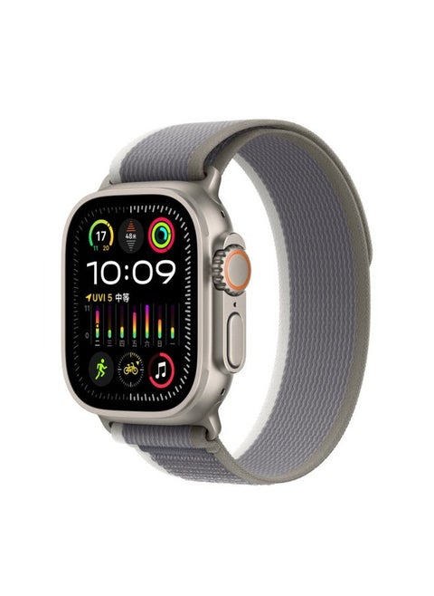 Replacement Strap Nylon Watch Band For Apple Watch Ultra 49mm / Series 8&7 45mm / SE 2&6&SE&5&4 44mm Grey Green