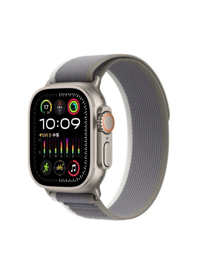 Replacement Strap Nylon Watch Band For Apple Watch Ultra 49mm / Series 8&7 45mm / SE 2&6&SE&5&4 44mm Grey Green