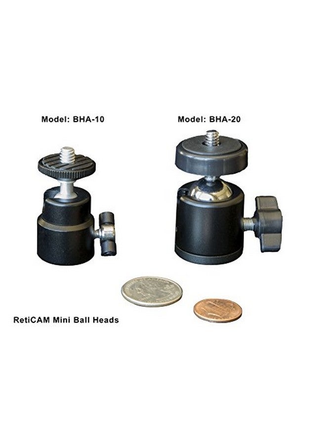 RETICAM Mini Ball Head Bha20 Metal Ballhead 360° Pan 90° Tilt Tripod Mount Bha20 Aluminum - Image 4