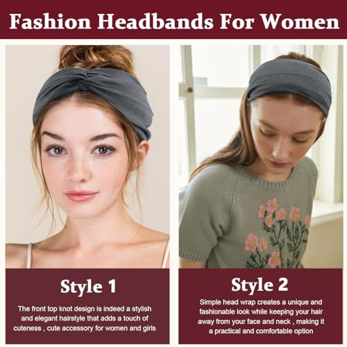 MAYCREATE® 3pcs Wide Hair Band for Women, Headband for Women Girls, Stretchy Hair Bands for Women, Twisted Knots Hair Wrap, Soft Dacron Turban Head Bands for Face Clean, Makeup, Yoga, Workout - Image 4