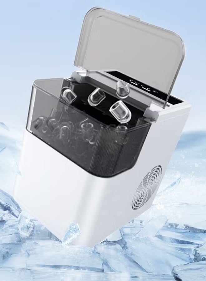 Rabos Portable Automatic Ice Maker,Ice Maker,Self-Cleaning Ice Maker,9 Cubes in 6 Mins, 26lbs/24Hrs, 2 Sizes of Bullet Ice for Home Kitchen Office Bar Party - Image 1