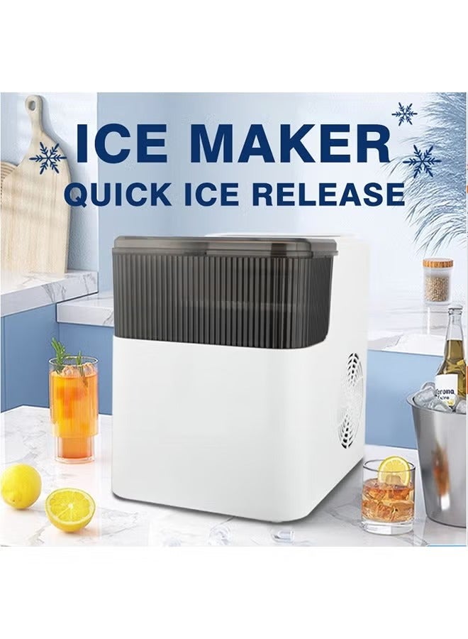 Rabos Portable Automatic Ice Maker,Ice Maker,Self-Cleaning Ice Maker,9 Cubes in 6 Mins, 26lbs/24Hrs, 2 Sizes of Bullet Ice for Home Kitchen Office Bar Party - Image 2