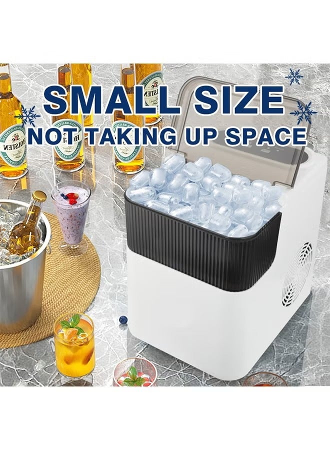 Rabos Portable Automatic Ice Maker,Ice Maker,Self-Cleaning Ice Maker,9 Cubes in 6 Mins, 26lbs/24Hrs, 2 Sizes of Bullet Ice for Home Kitchen Office Bar Party - Image 4