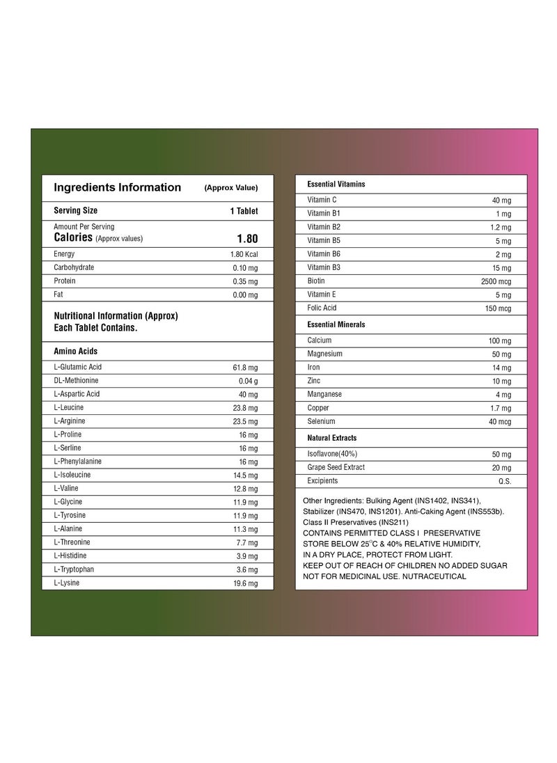 Olira Organics - Hair Vitamins  Supplement 60 Tablets | Biotin 2500mcg With Essential Vitamins For Stronger & Thicker Hair - Image 1