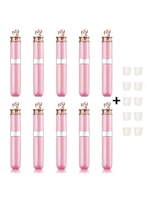 10 Pcs Empty Lip Gloss Tubes With Brush Wand Refillable Lip Oil Bottles Bulk Lip Balm Split Containers With 10 Rubber Stoppers For Diy Lip Glaze Make Up Sample 6Ml 11.5X1.8Cm