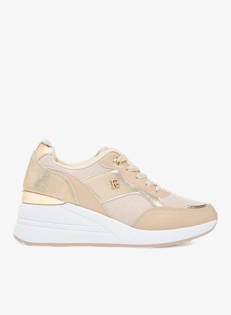 Flora Bella By Shoexpress Women Panelled Sneakers with Lace-Up Closure - Image 2